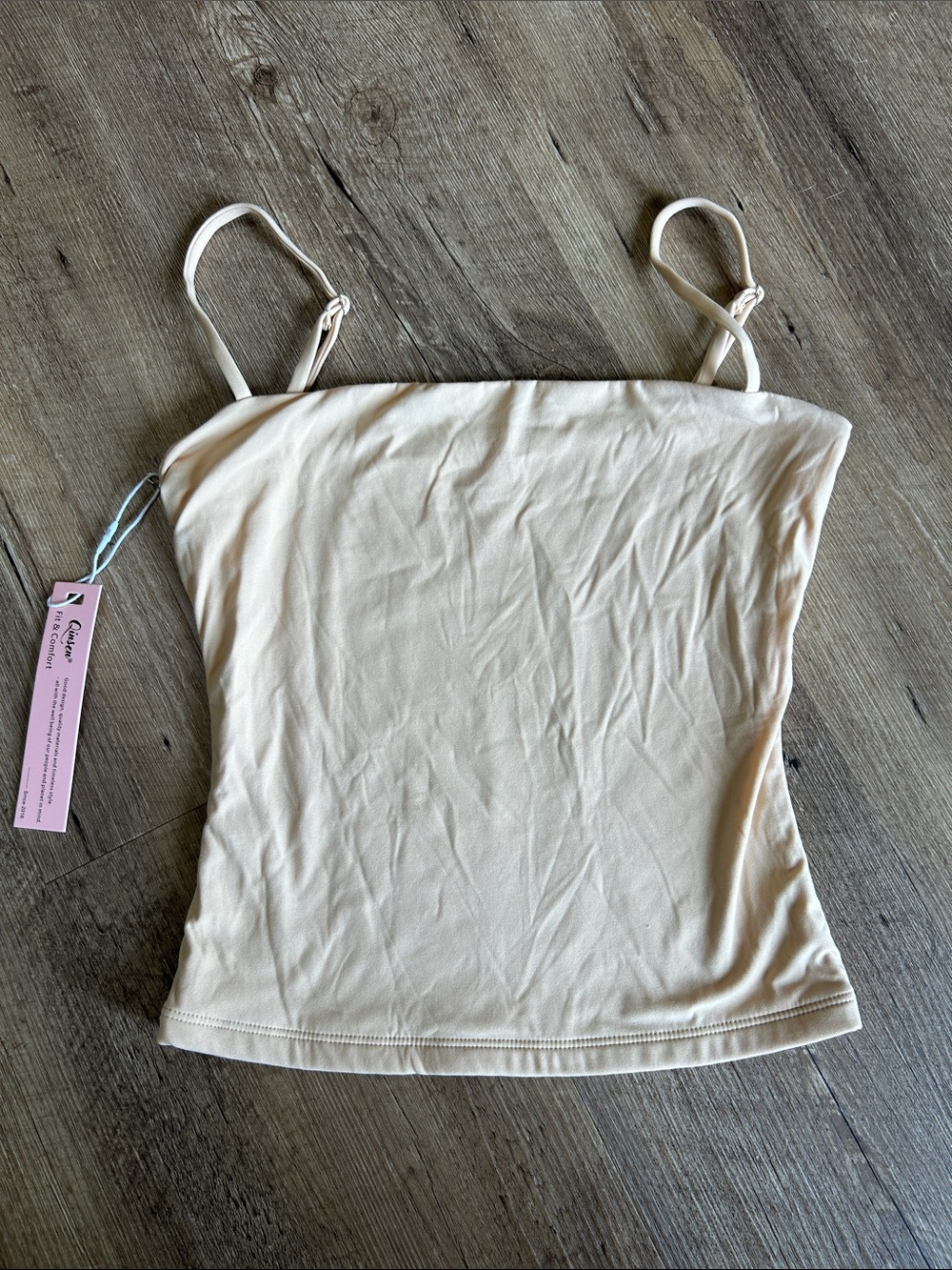 Cream Spaghetti-Strap Camisole Tank Top - Lightweight Everyday Layer